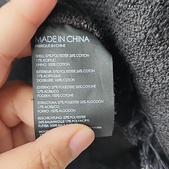 Club Monaco Tweed Fringe Open Collar Long Vest Jacket - Picture 6 of 7